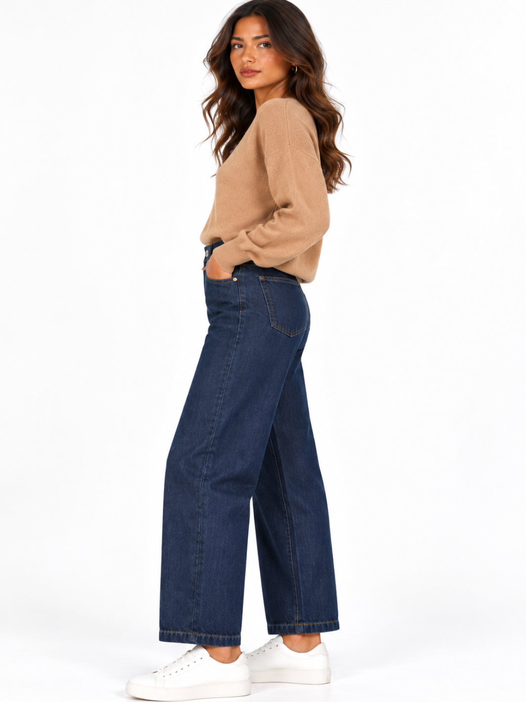 Sloane Relaxed Leg Jeans In Dark Indigo Denim HN161-Nicola Ross