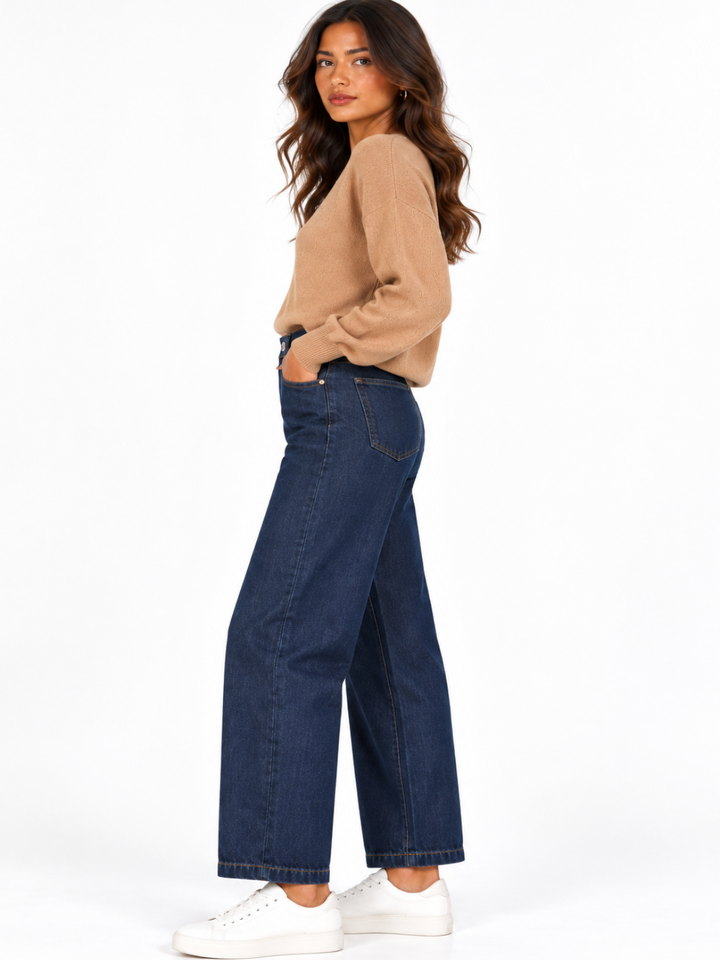 Sloane Relaxed Leg Jeans In Dark Indigo Denim HN161-Nicola Ross