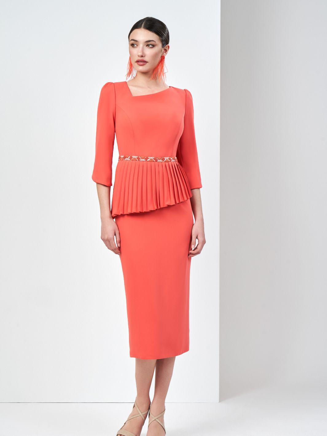 Sonia Pena Dress 11240006A In Coral-Mother of the bride- mother of the groom -Nicola Ross
