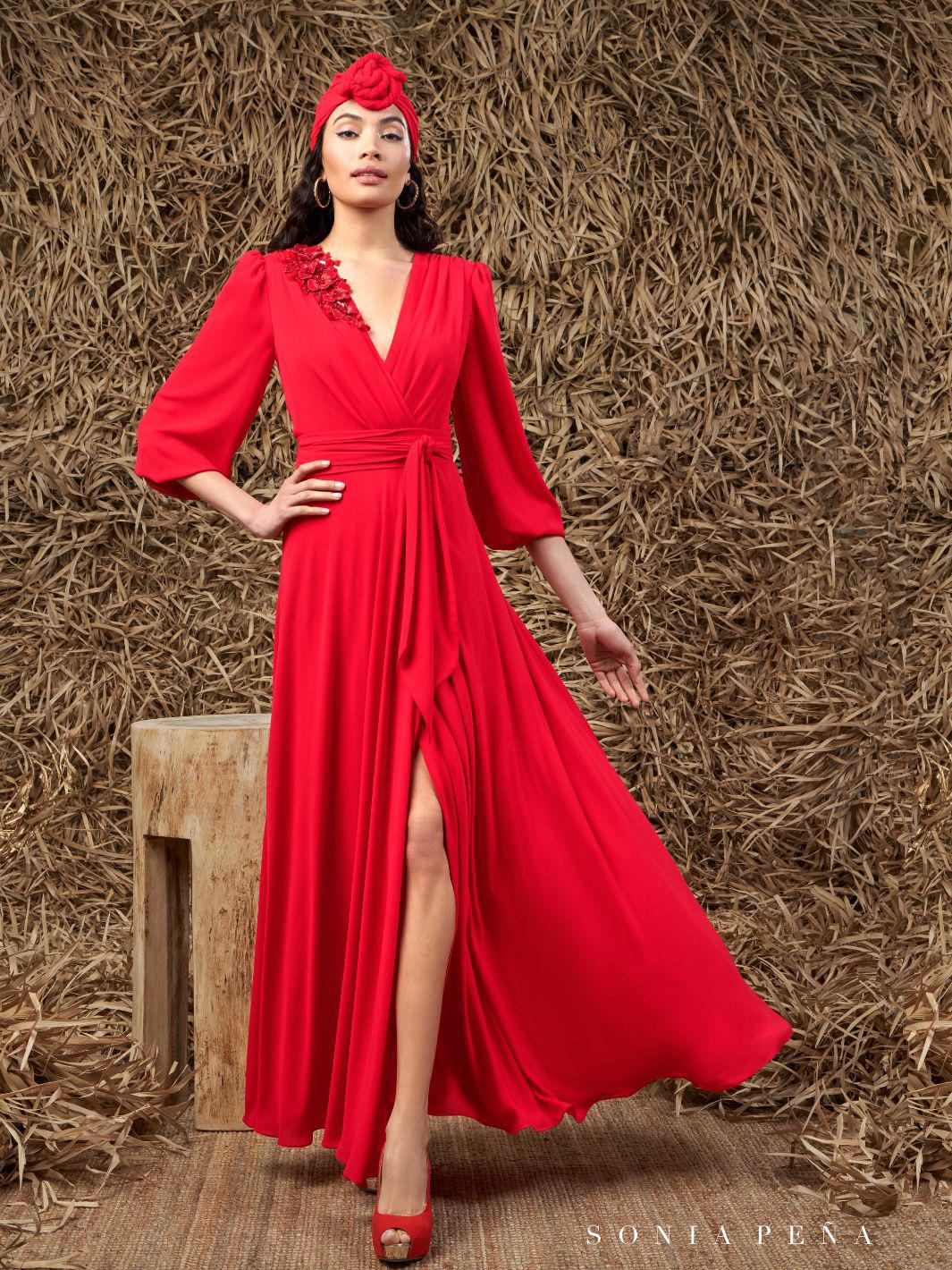 Sonia Pena Dress 11240033A In Red-Mother of the bride- mother of the groom -Nicola Ross