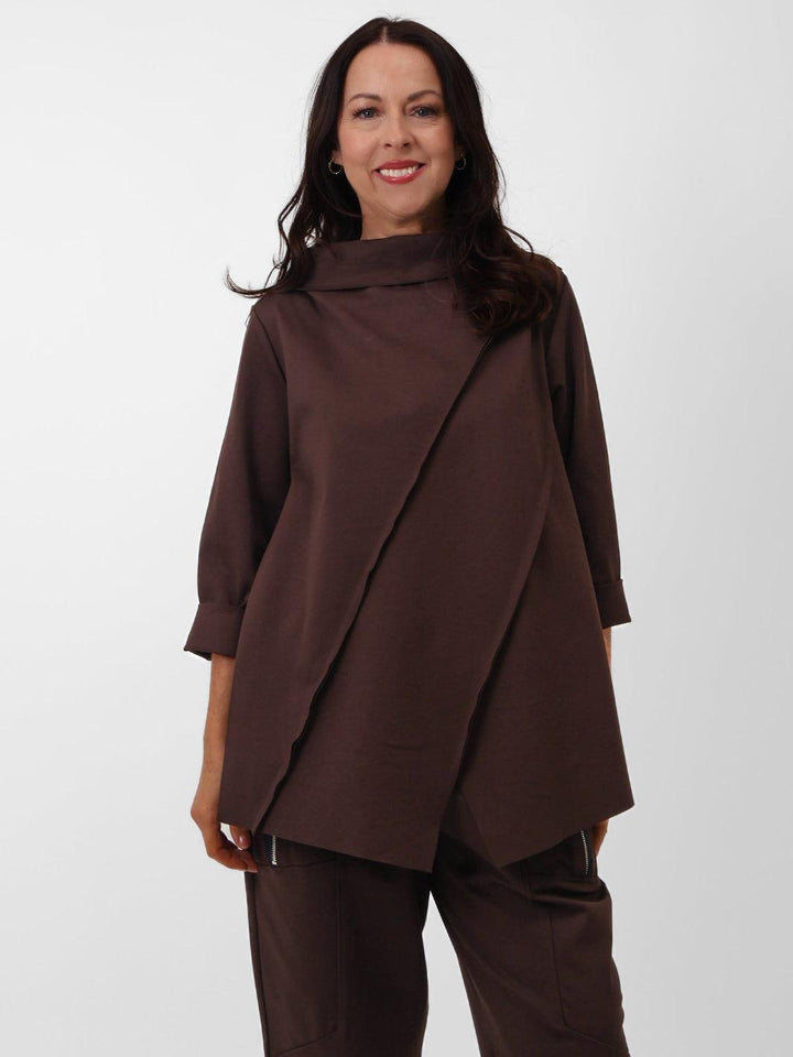 Terri Top In Brown-Nicola Ross
