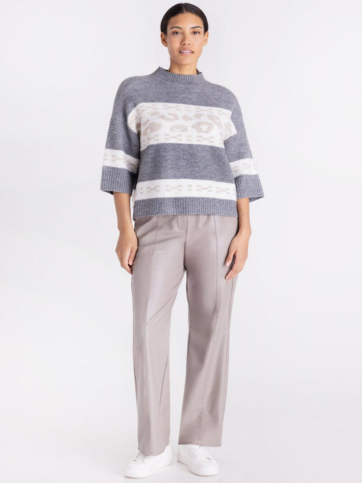 Tuzzi Animal Print Knit Jumper In Grey 424051-Nicola Ross
