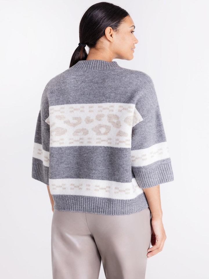 Tuzzi Animal Print Knit Jumper In Grey 424051-Nicola Ross