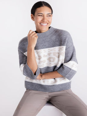 Tuzzi Animal Print Knit Jumper In Grey 424051-Nicola Ross
