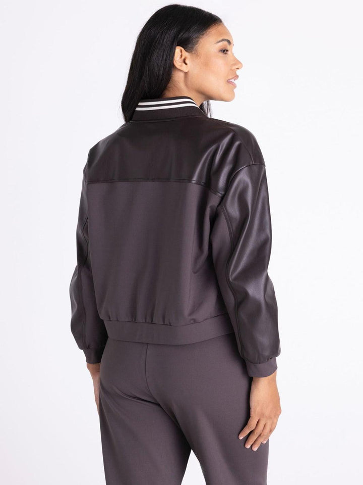 Tuzzi Bomber Jacket In Dark Chocolate 422302-Nicola Ross