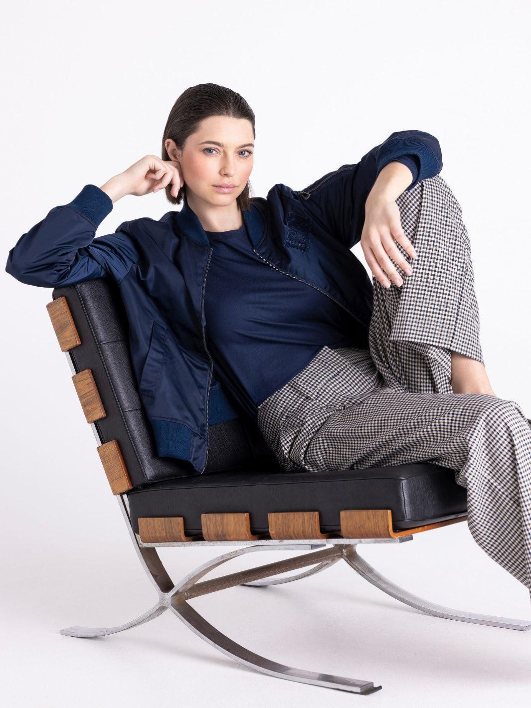 Tuzzi Bomber Jacket In Midnight Blue 425951-Nicola Ross