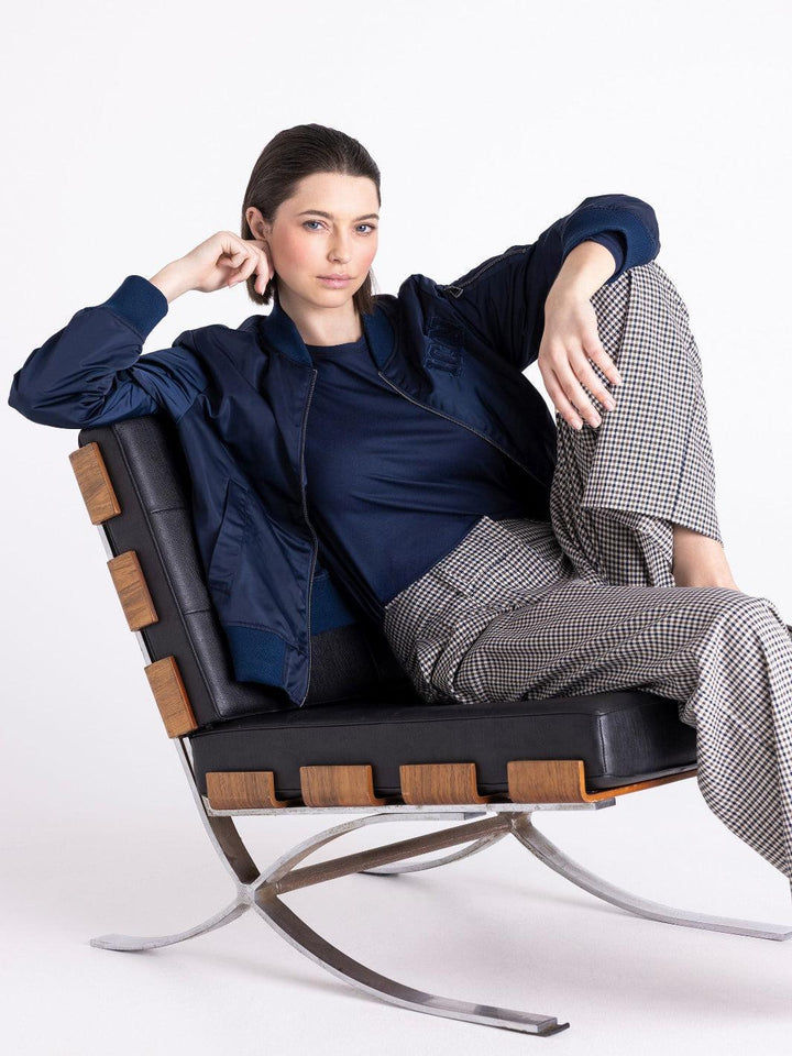 Tuzzi Bomber Jacket In Midnight Blue 425951-Nicola Ross
