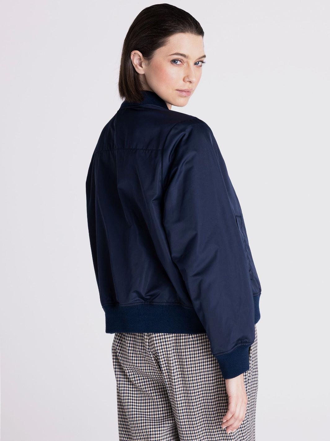 Tuzzi Bomber Jacket In Midnight Blue 425951-Nicola Ross