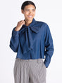 Tuzzi Bow Detail Blouse In Midnight Blue 444185-Nicola Ross