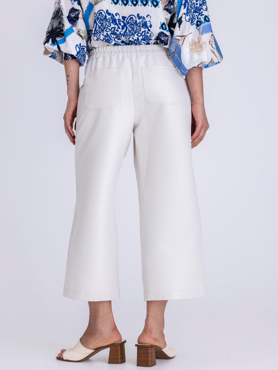 Tuzzi Culotte Trousers In Cream 412604-Nicola Ross