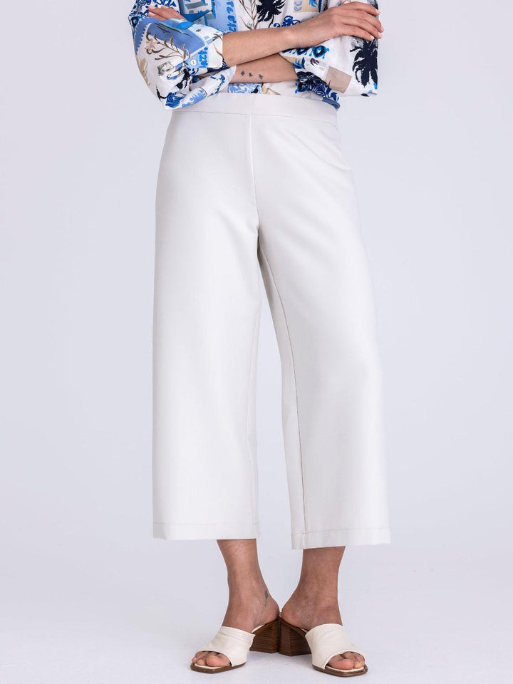Tuzzi Culotte Trousers In Cream 412604-Nicola Ross