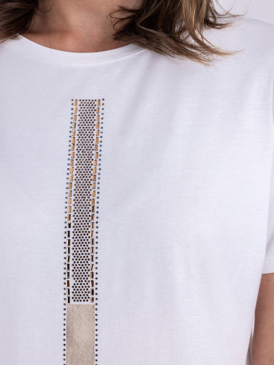Tuzzi Embellished T-Shirt In Ecru 413456 – Nicola Ross