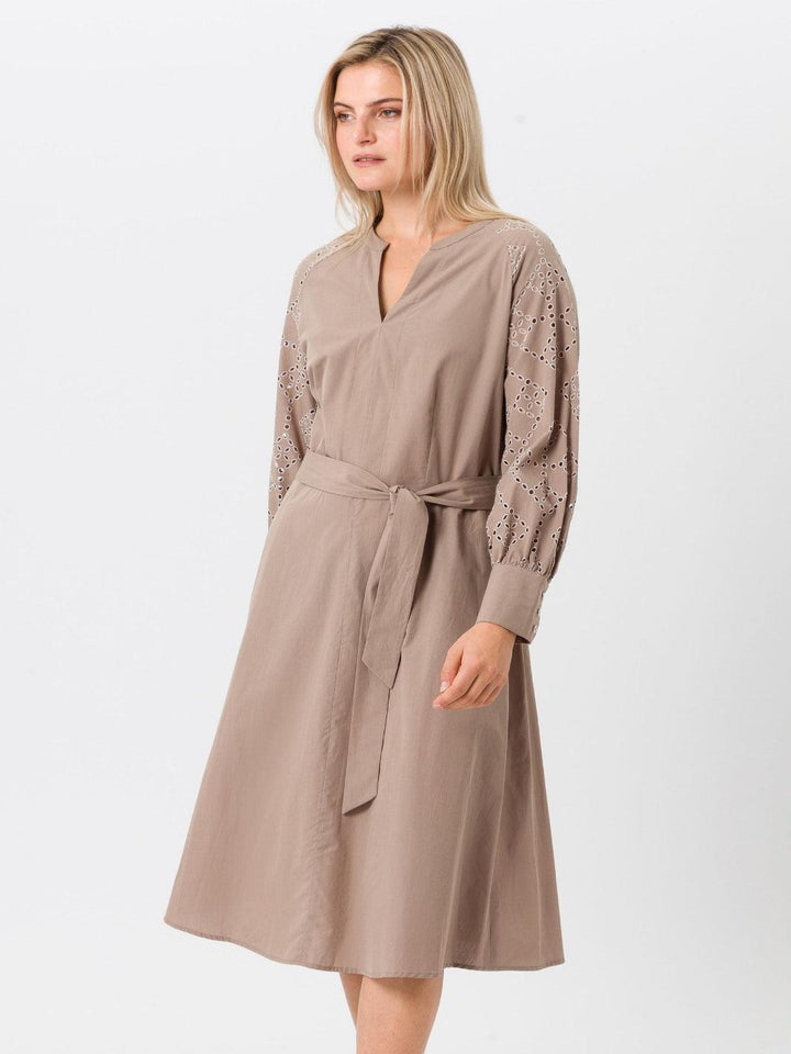 Tuzzi Embroidered Shirt Dress In Mocha 412510-Nicola Ross