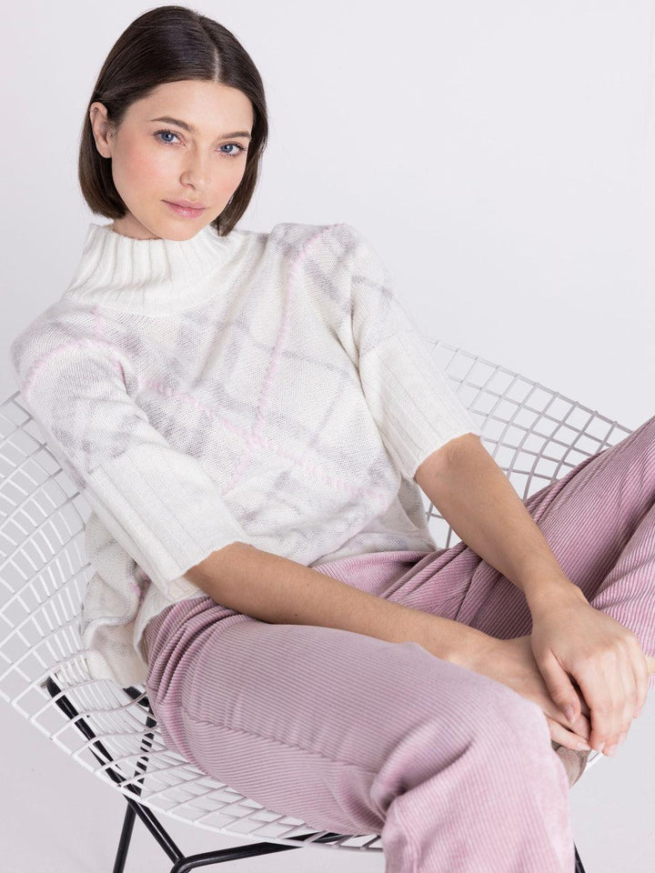 Tuzzi High Neck Knit Top Rose/Ivory 423054-Nicola Ross