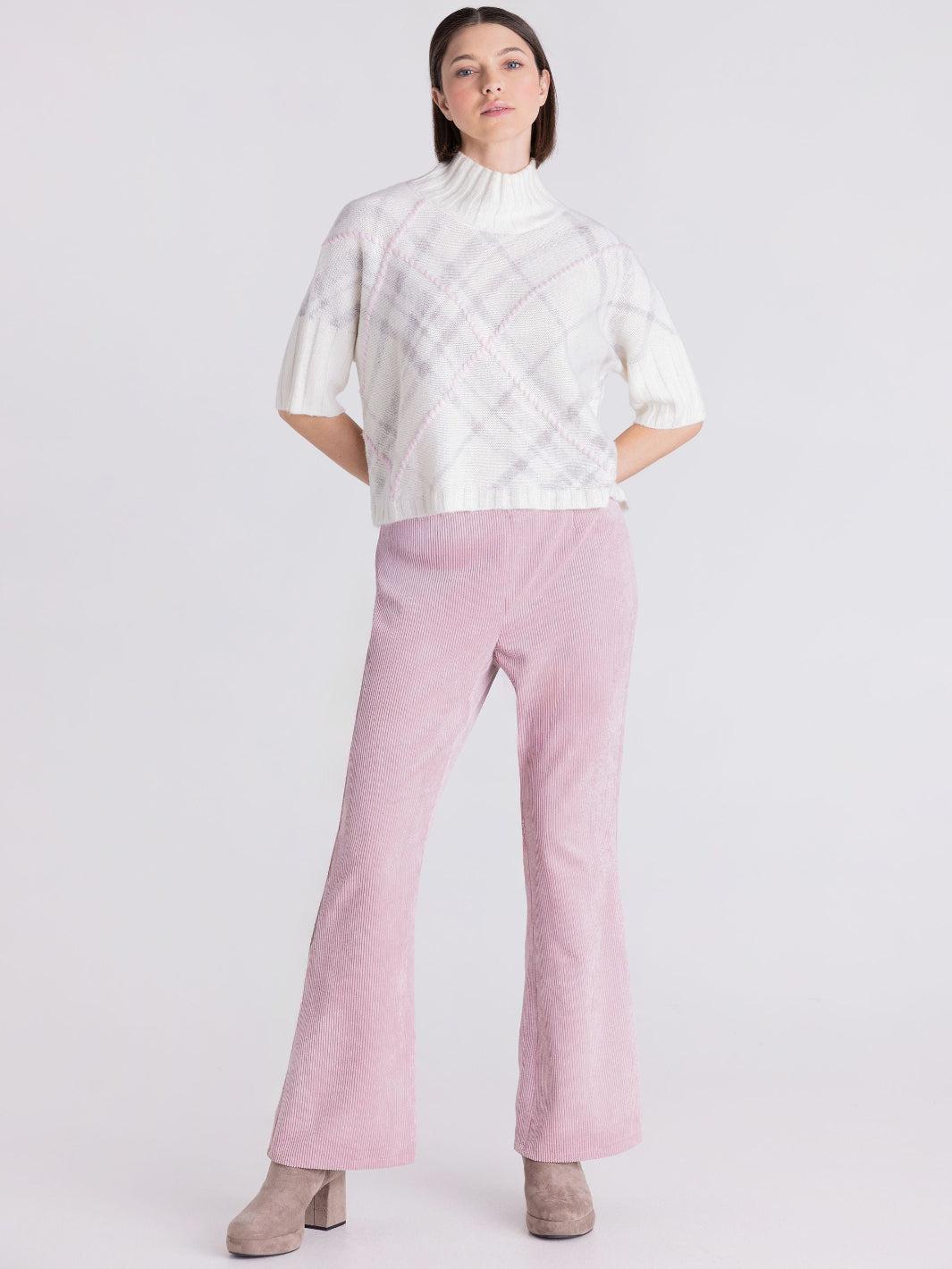 Tuzzi High Neck Knit Top Rose/Ivory 423054-Nicola Ross