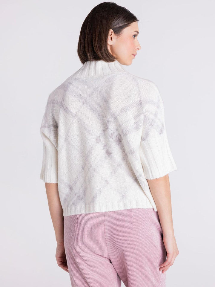Tuzzi High Neck Knit Top Rose/Ivory 423054-Nicola Ross