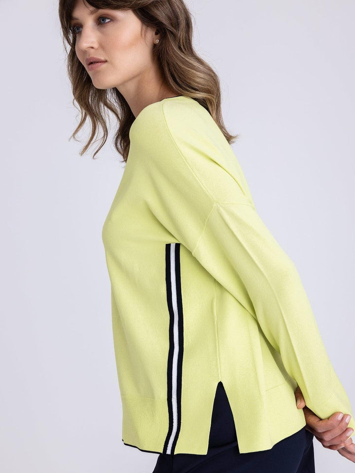 Tuzzi Knit Top In Lime 411057-Nicola Ross