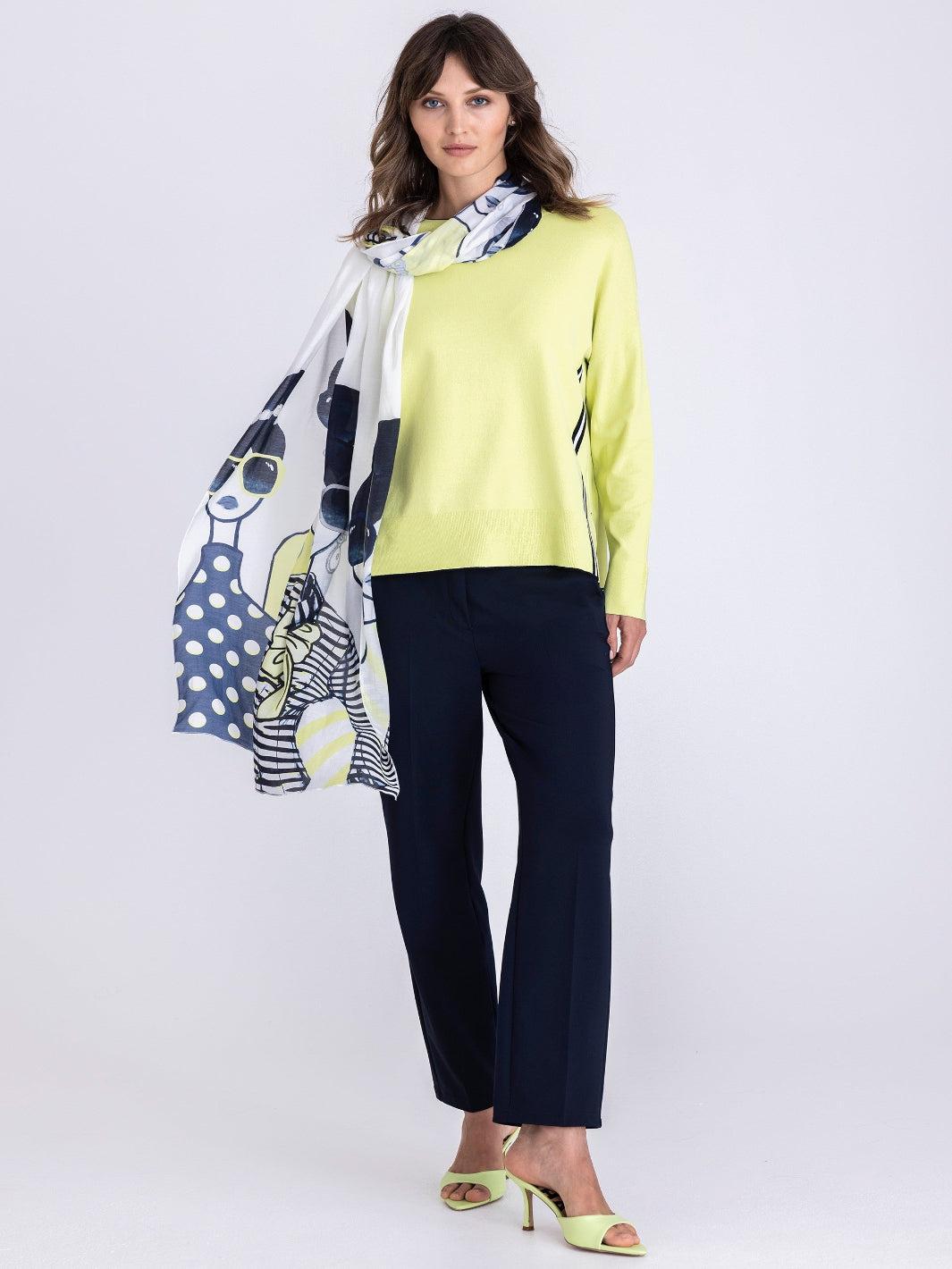 Tuzzi Knit Top In Lime 411057-Nicola Ross