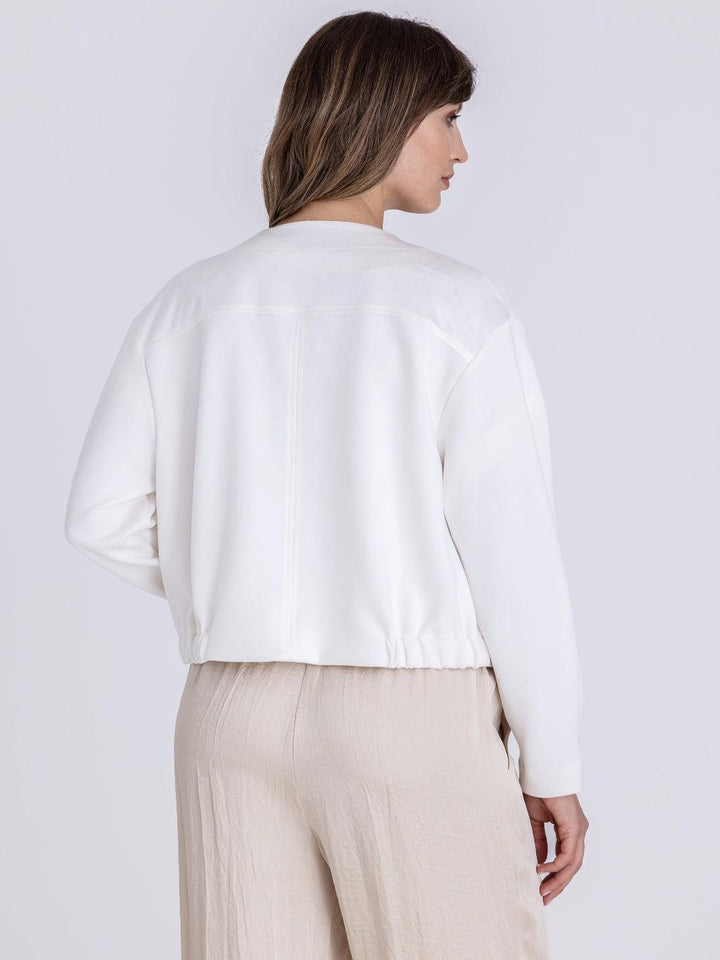 Tuzzi Light Weight Zip Jacket In Ecru 413300-Nicola Ross