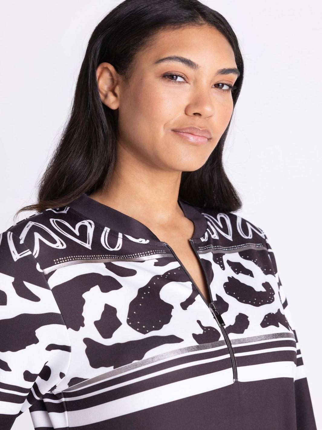 Tuzzi Printed Dress In Dark chocolate/Ivory 422552-Nicola Ross