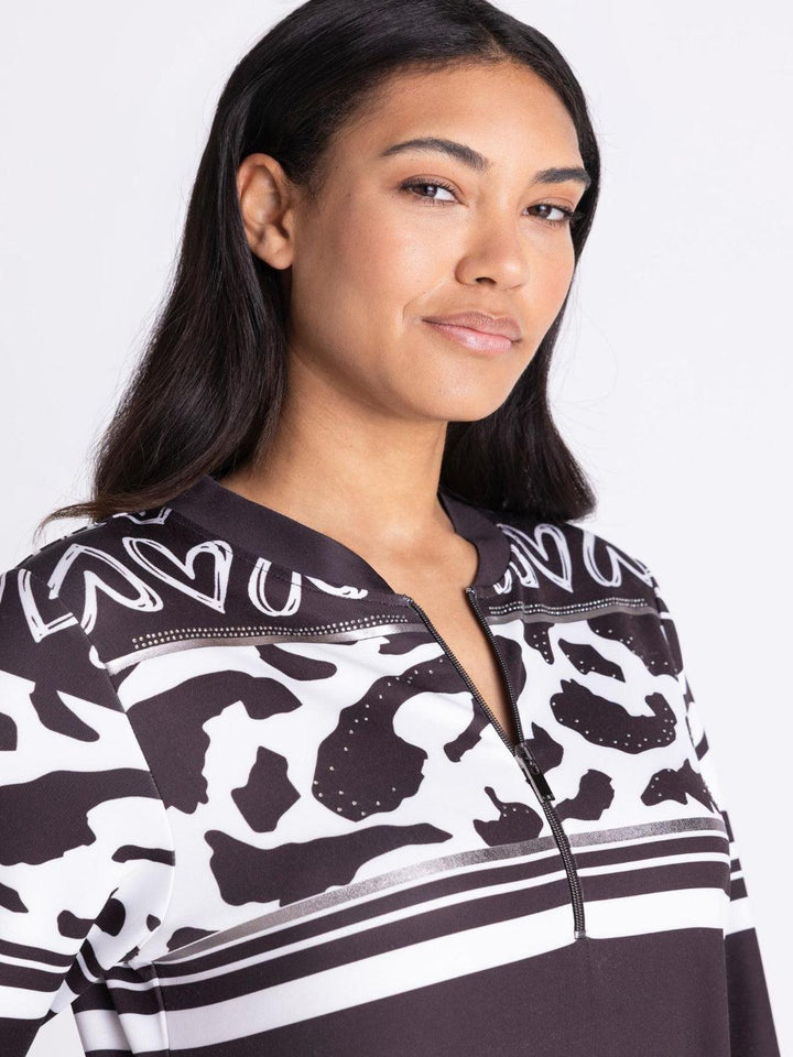 Tuzzi Printed Dress In Dark chocolate/Ivory 422552-Nicola Ross
