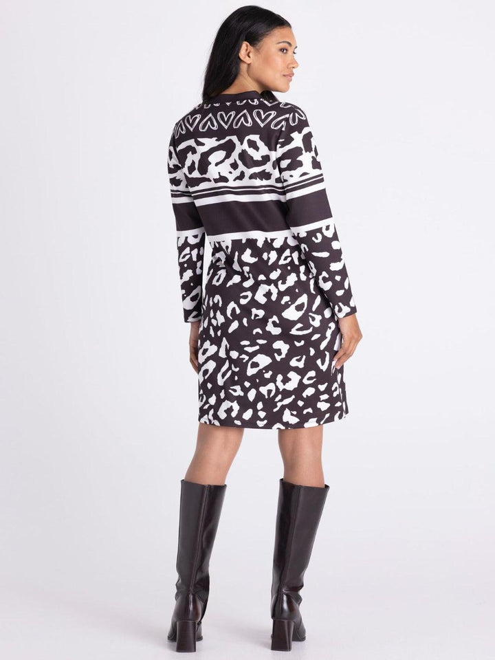 Tuzzi Printed Dress In Dark chocolate/Ivory 422552-Nicola Ross