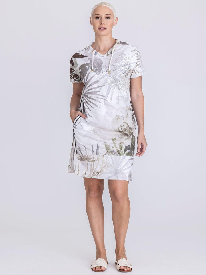Tuzzi Printed Dress In Neutral 415550-Nicola Ross