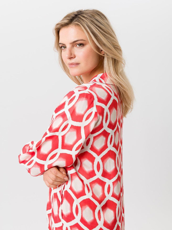 Tuzzi Printed Dress In Orange/Cream Print 415507-Nicola Ross