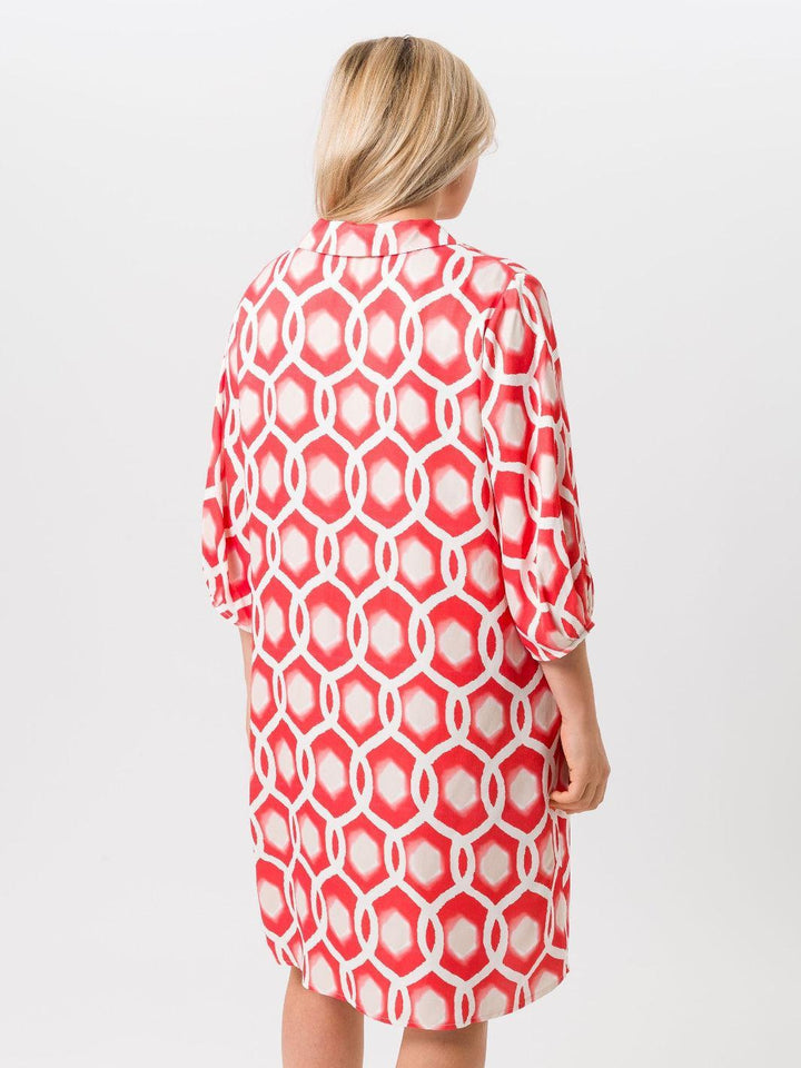 Tuzzi Printed Dress In Orange/Cream Print 415507-Nicola Ross