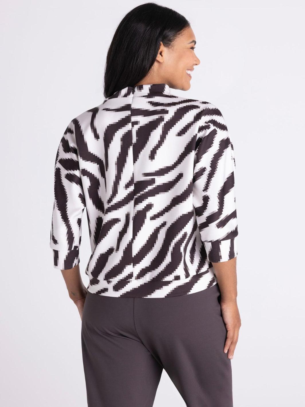 Tuzzi Printed Sweater In Ivory/Chocolate 422403-Nicola Ross