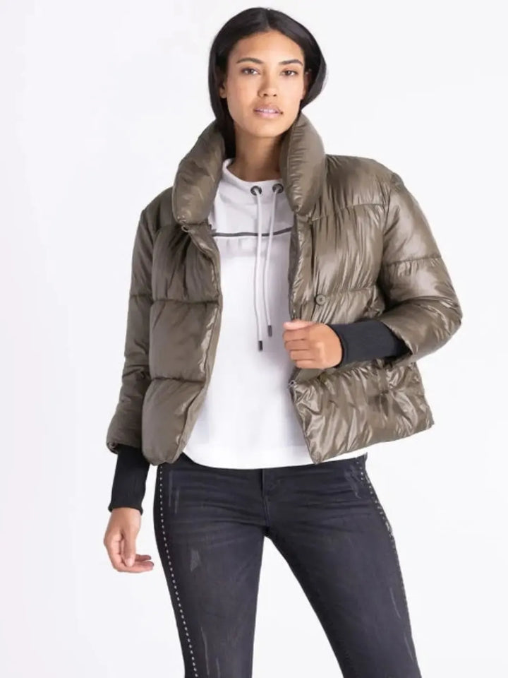 Tuzzi Puffer Jacket In Dark Olive 421952-Nicola Ross