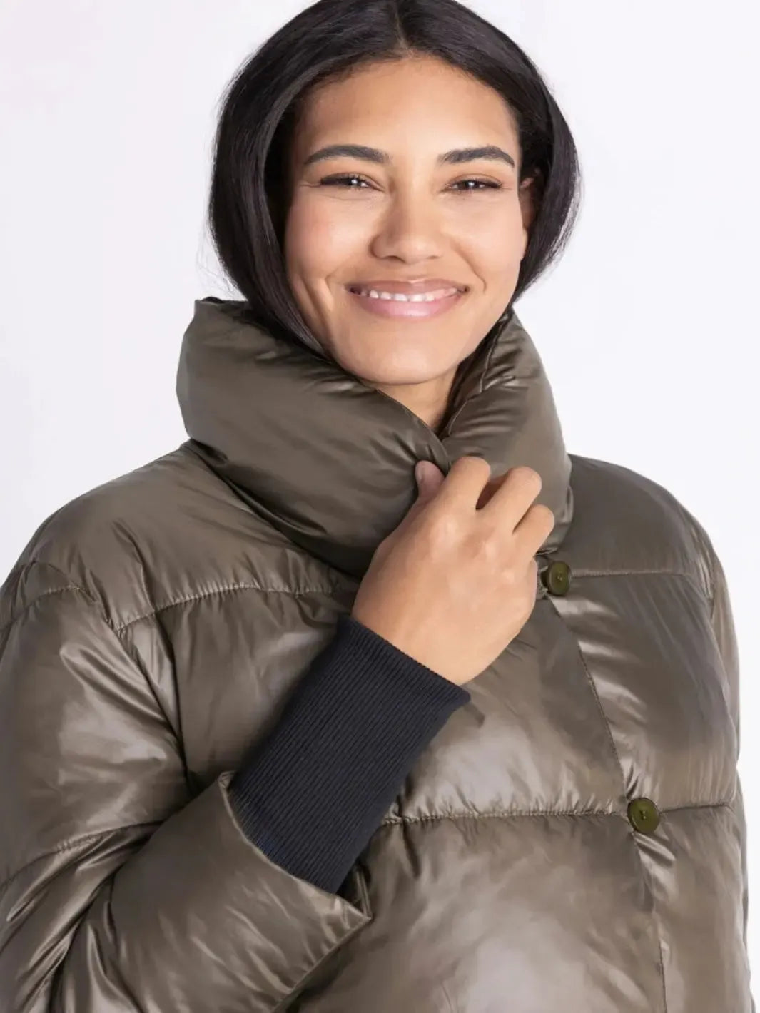 Tuzzi Puffer Jacket In Dark Olive 421952-Nicola Ross