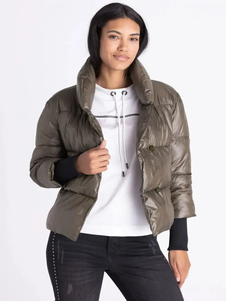 Tuzzi Puffer Jacket In Dark Olive 421952-Nicola Ross
