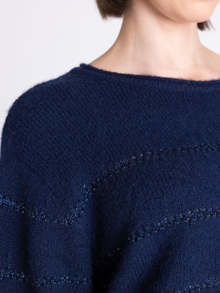 Tuzzi Relaxed Knit Jumper In Midnight Blue 425054-Nicola Ross