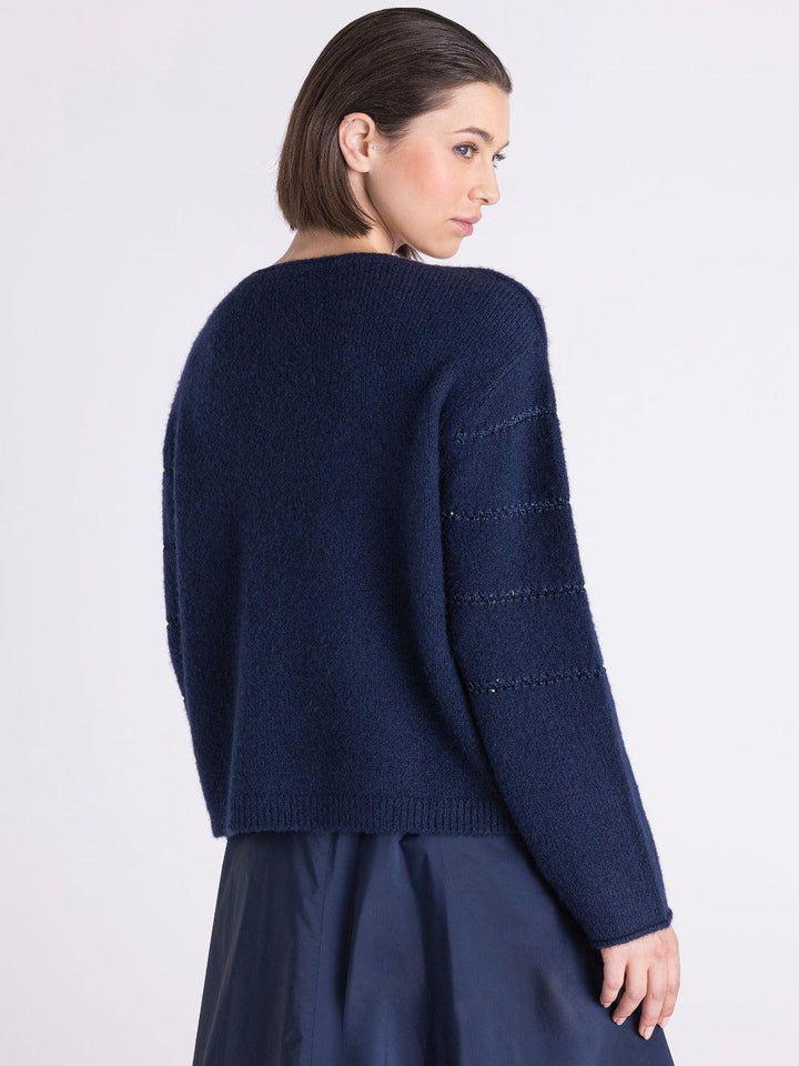 Tuzzi Relaxed Knit Jumper In Midnight Blue 425054-Nicola Ross