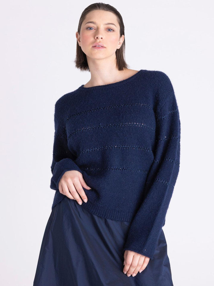 Tuzzi Relaxed Knit Jumper In Midnight Blue 425054-Nicola Ross
