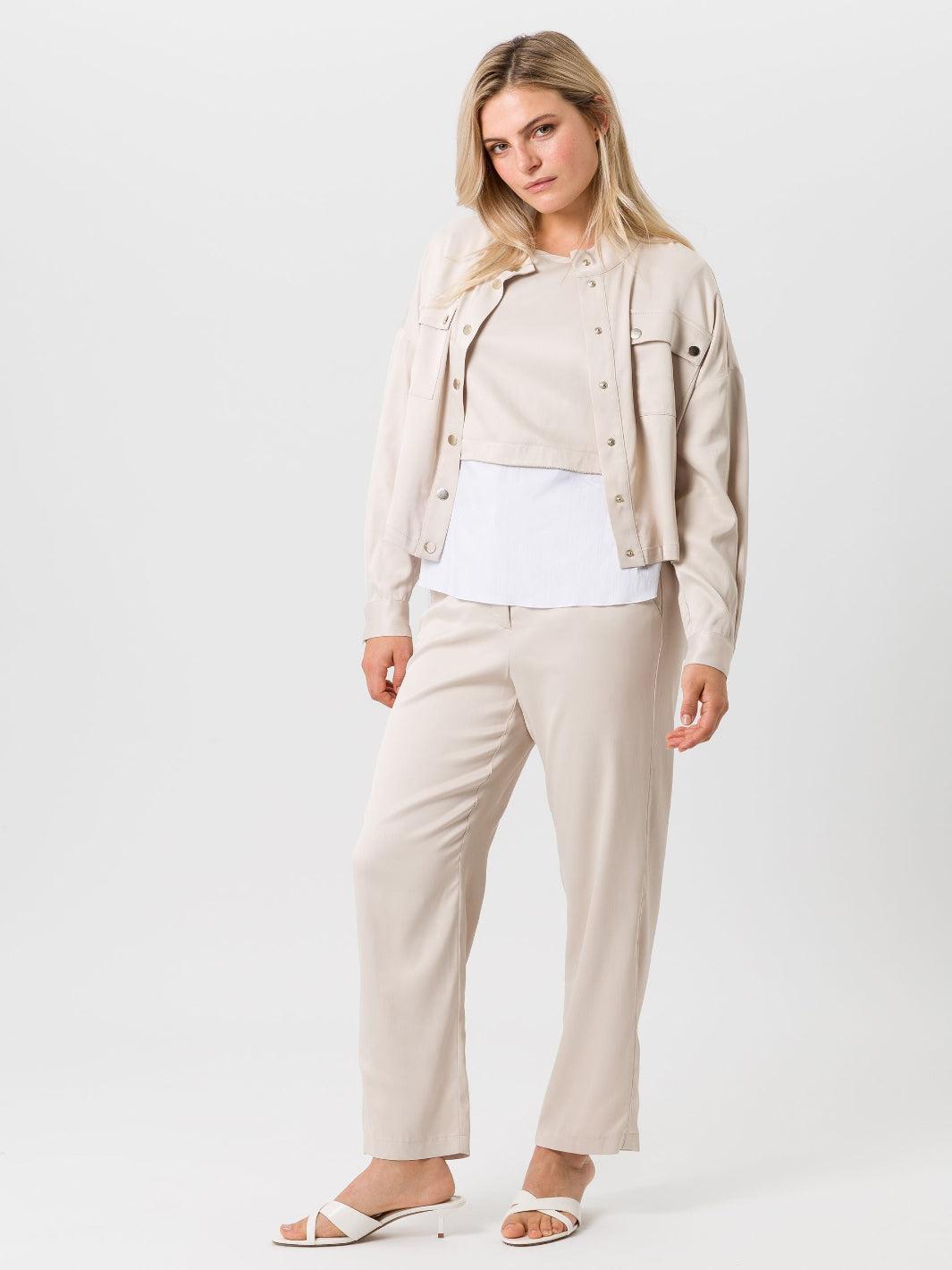 Tuzzi Short Sleeve Top In Sand 415403-Nicola Ross