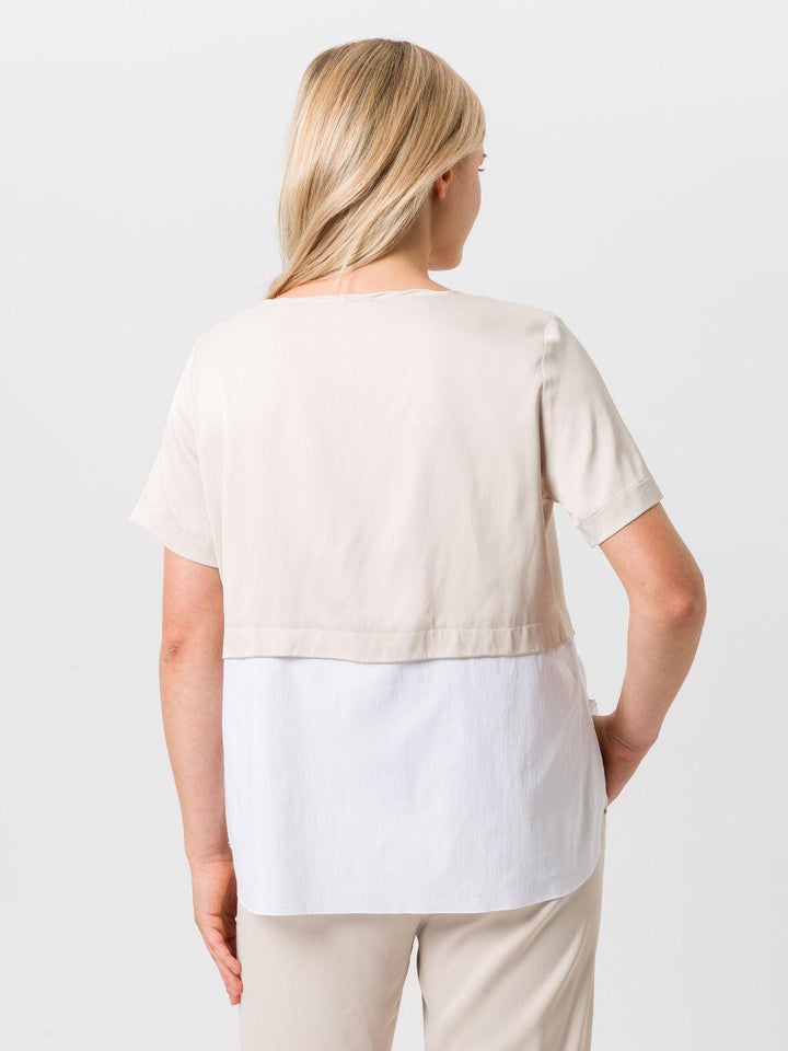 Tuzzi Short Sleeve Top In Sand 415403-Nicola Ross