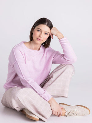 Tuzzi Soft Relaxed Knit Jumper In Pale Rose 423053-Nicola Ross