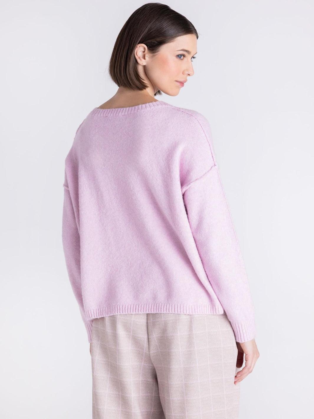 Tuzzi Soft Relaxed Knit Jumper In Pale Rose 423053-Nicola Ross