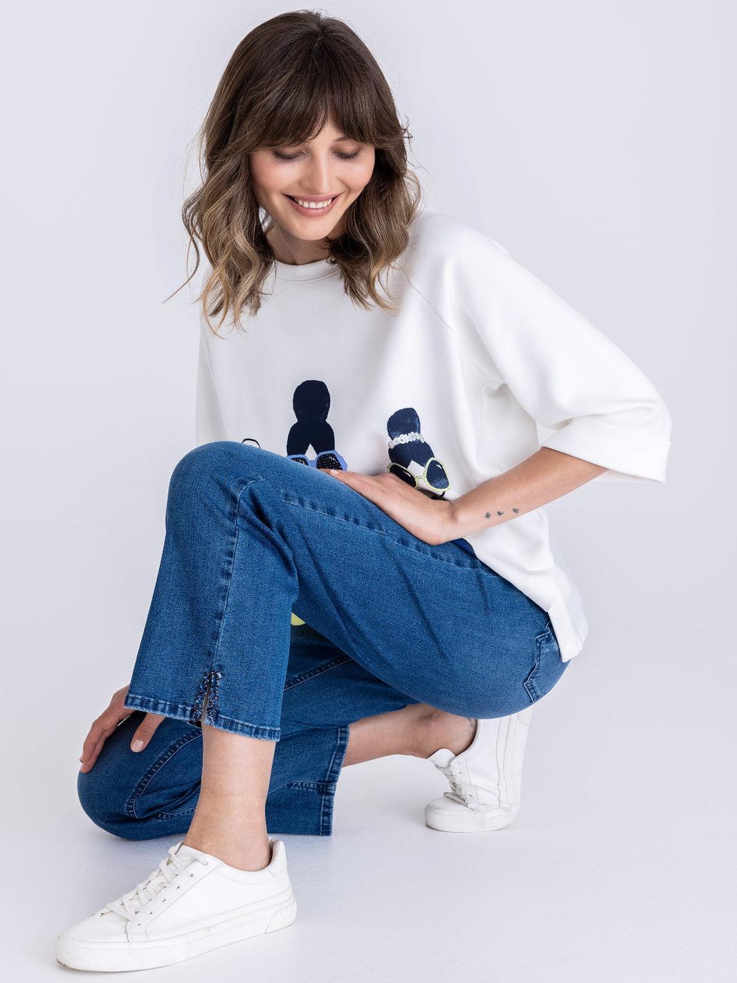 Tuzzi Straight Leg Jeans In Blue 451651-Nicola Ross