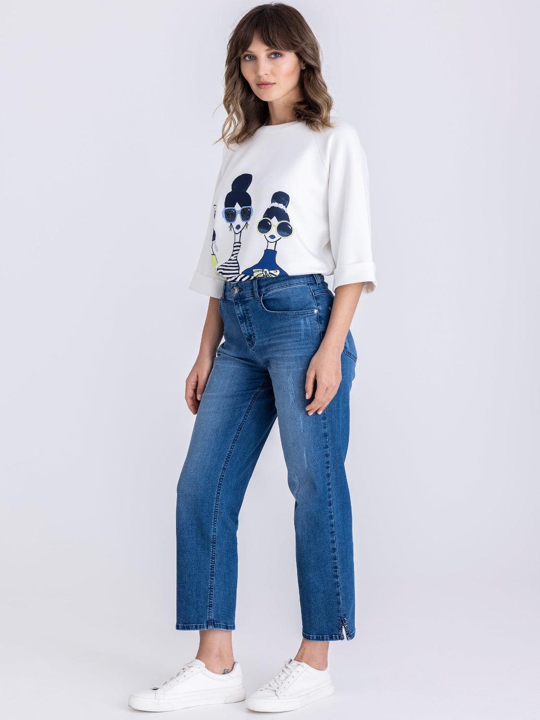 Tuzzi Straight Leg Jeans In Blue 451651-Nicola Ross