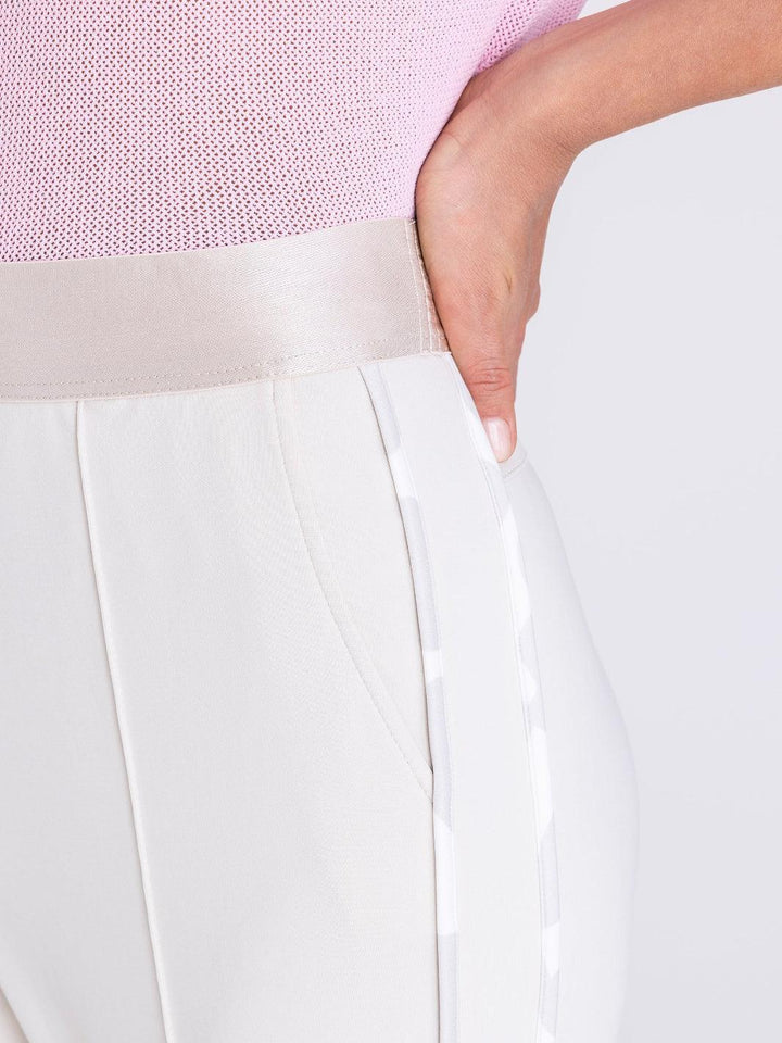 Tuzzi Straight Leg Trouser With Side Detail In Ecru 416600-Nicola Ross