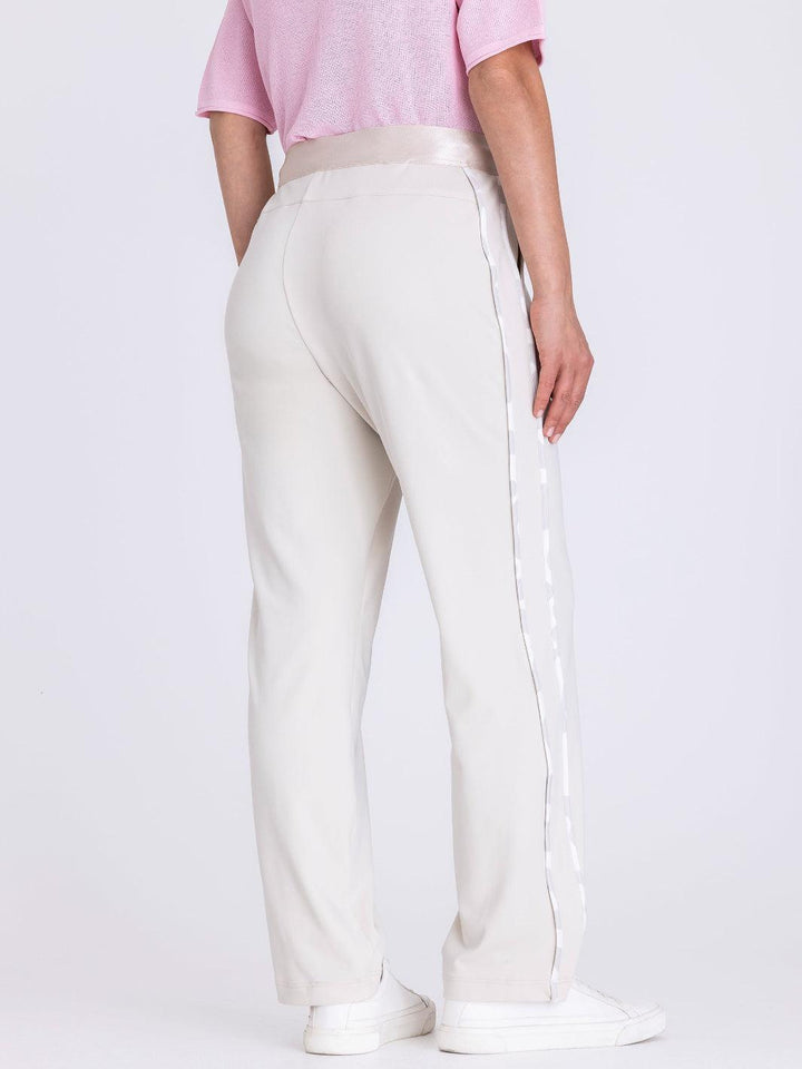 Tuzzi Straight Leg Trouser With Side Detail In Ecru 416600-Nicola Ross
