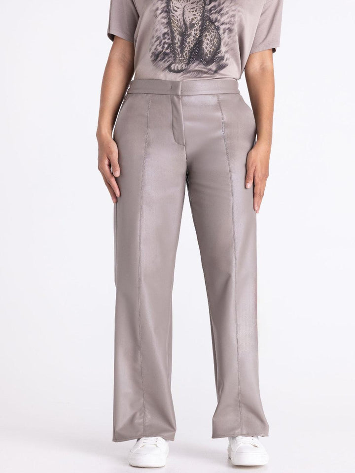 Tuzzi Straight-Leg Trousers In Taupe 455604-Nicola Ross