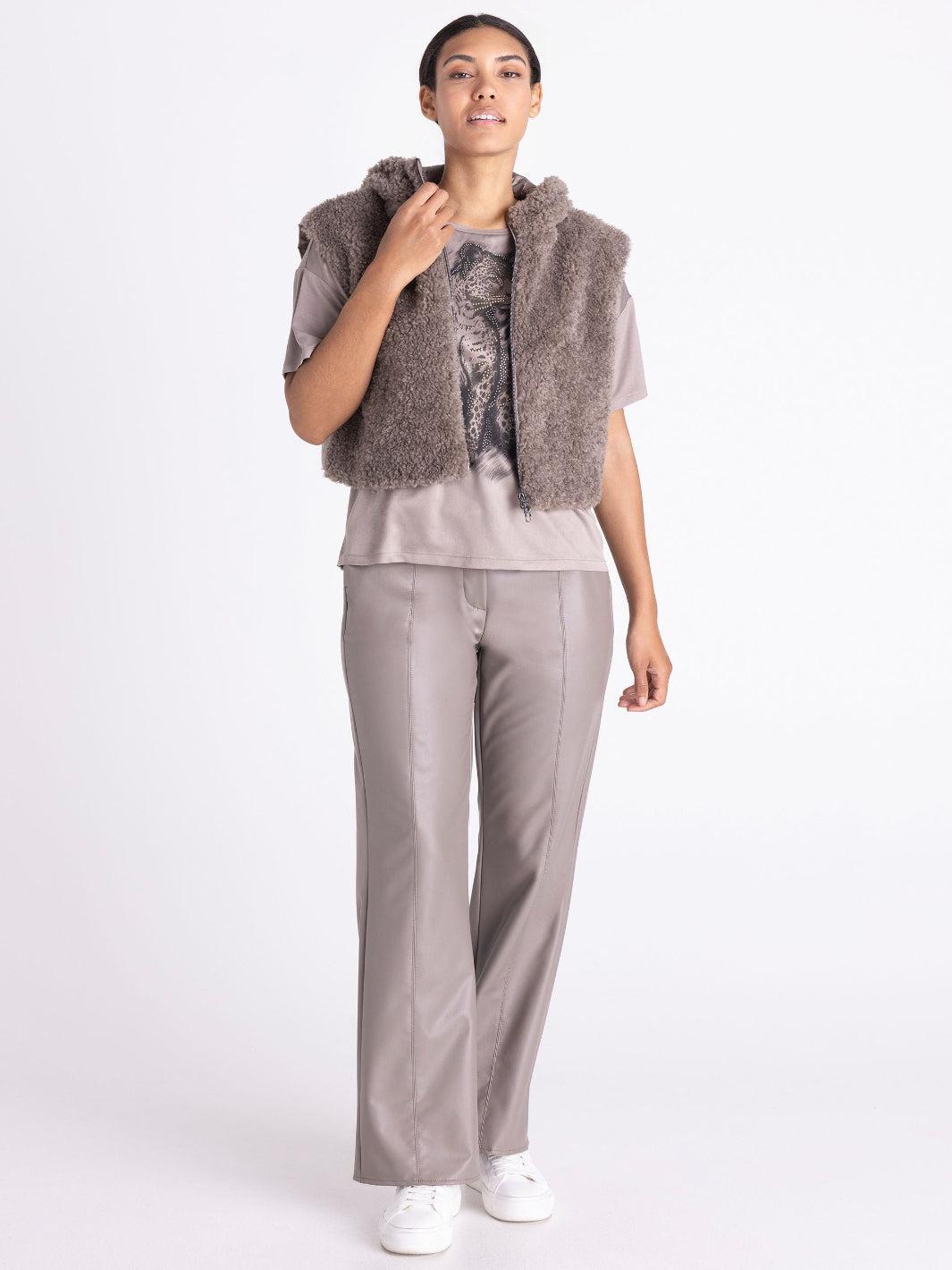 Tuzzi Straight-Leg Trousers In Taupe 455604-Nicola Ross