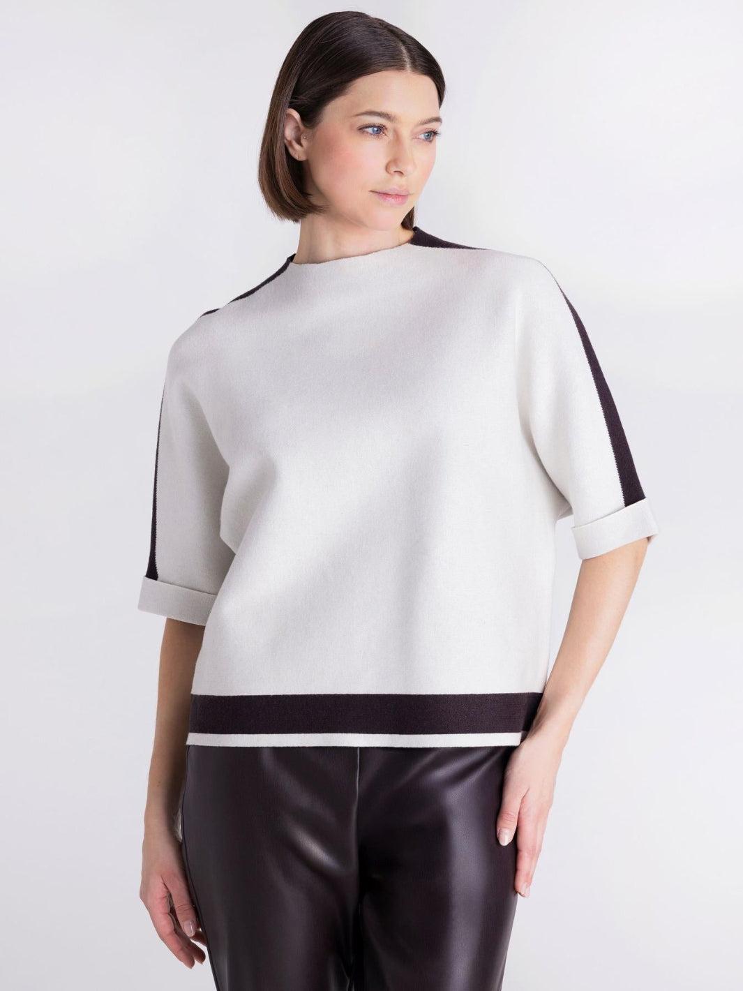 Tuzzi Striped Sweater In Ivory 422051-Nicola Ross