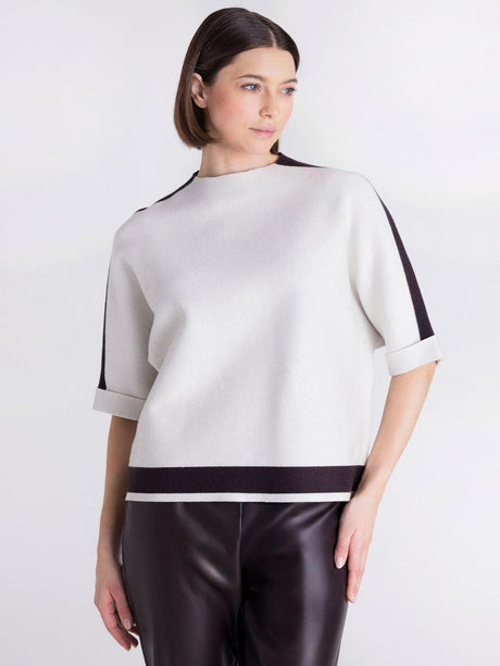 Tuzzi Striped Sweater In Ivory 422051-Nicola Ross