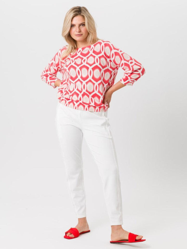 Tuzzi Top In Coral Print 415055-Nicola Ross