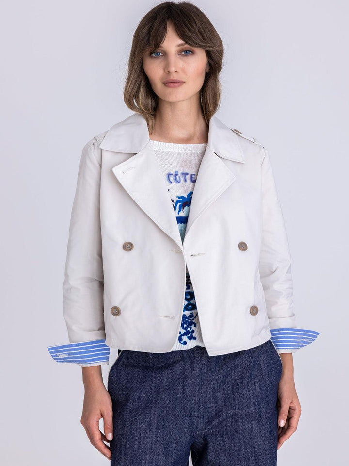 Tuzzi Trench Jacket In Neutral 412950-Nicola Ross